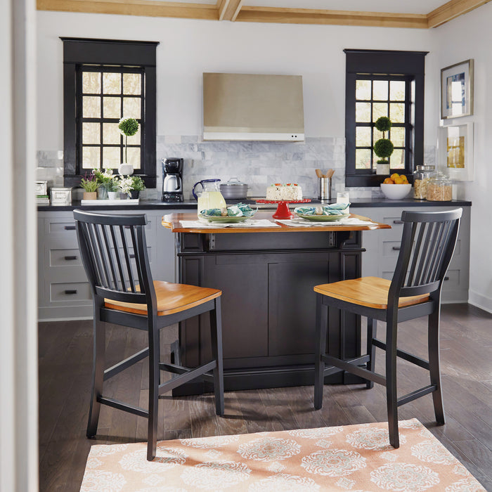 Americana Black Kitchen Island Set