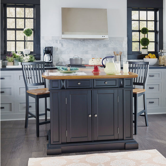 Americana Black Kitchen Island Set