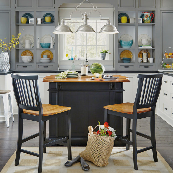 Americana Black Kitchen Island Set