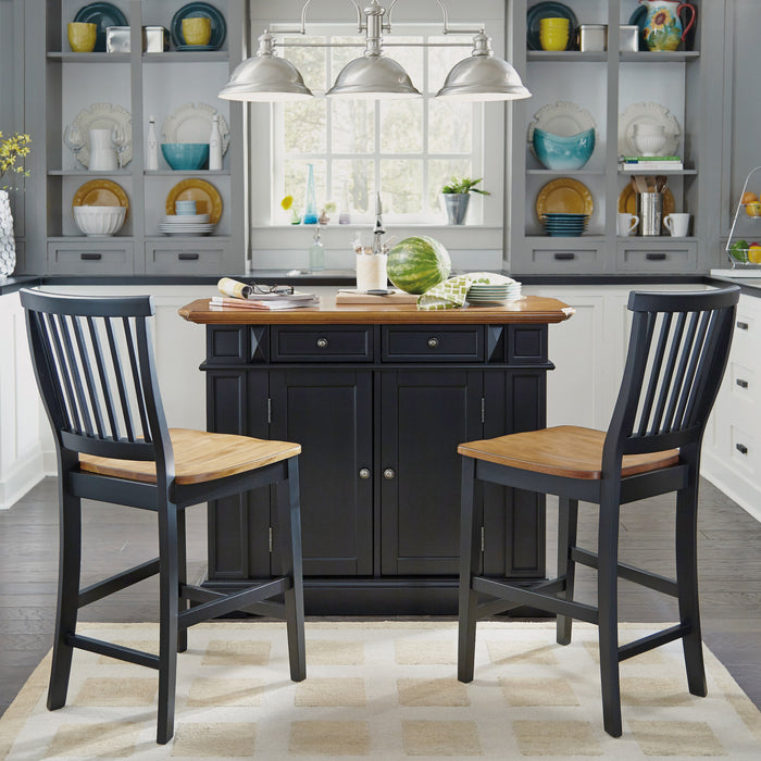 Americana Black Kitchen Island Set