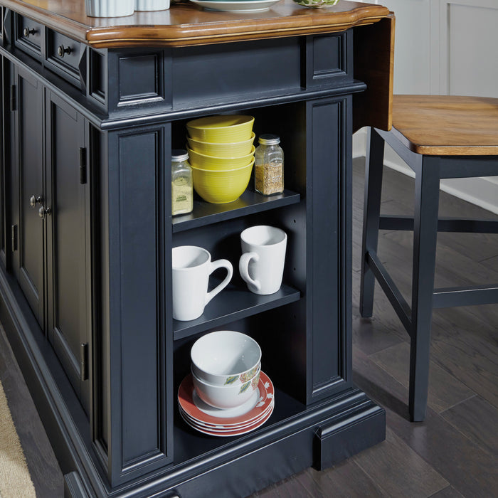 Americana Black Kitchen Island Set