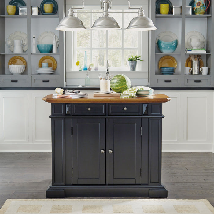 Americana Black Kitchen Island