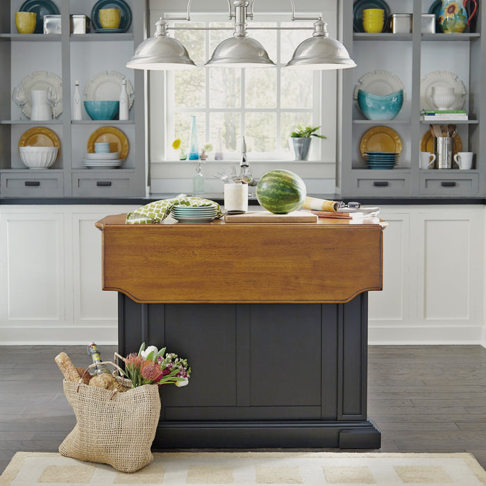 Americana Black Kitchen Island