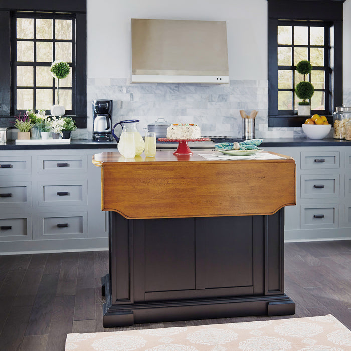 Americana Black Kitchen Island