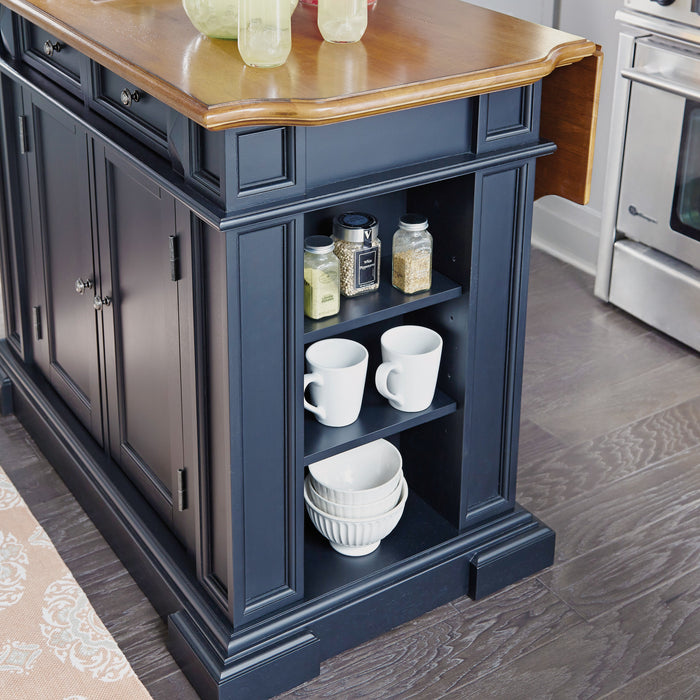 Americana Black Kitchen Island