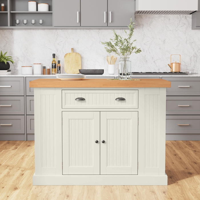 Nantucket Off-White Kitchen Island