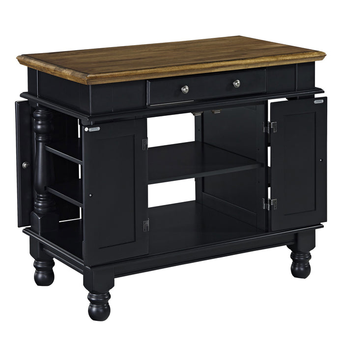 Americana Black Kitchen Island