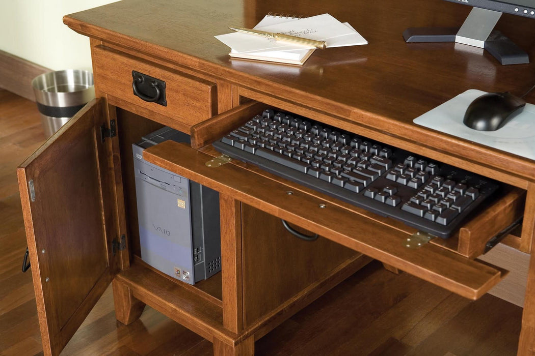 Arts & Crafts Brown Pedestal Desk