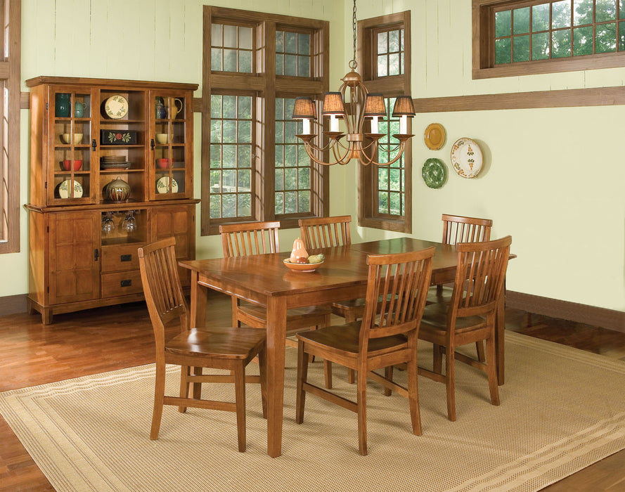 Arts & Crafts Brown 7 Piece Dining Set