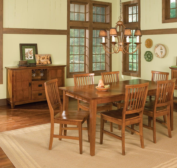 Arts & Crafts Brown 7 Piece Dining Set