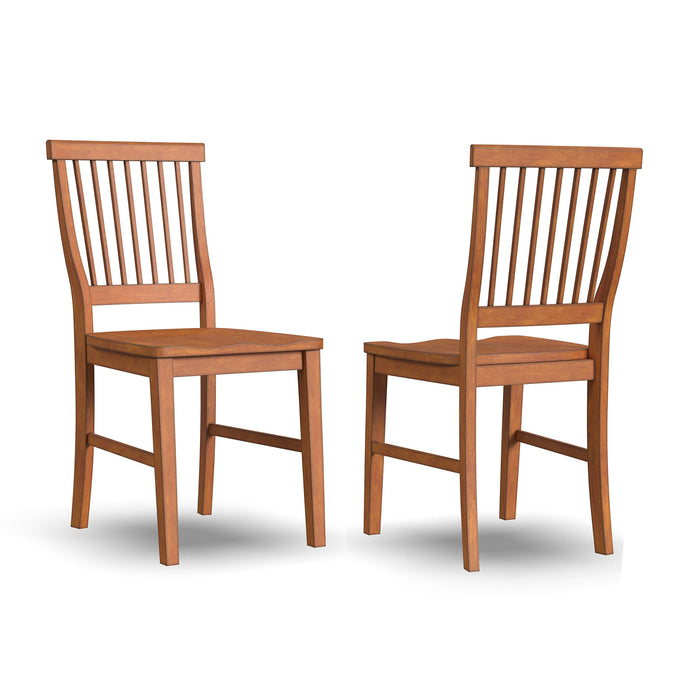 Arts & Crafts Brown Dining Chair Pair