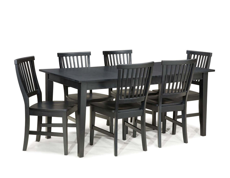 Arts & Crafts Black 7 Piece Dining Set