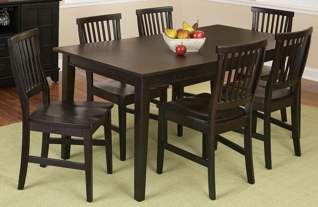 Arts & Crafts Black 7 Piece Dining Set