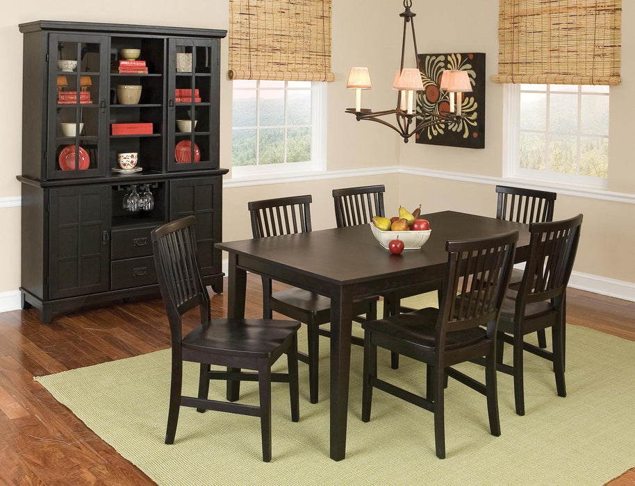 Arts & Crafts Black 7 Piece Dining Set