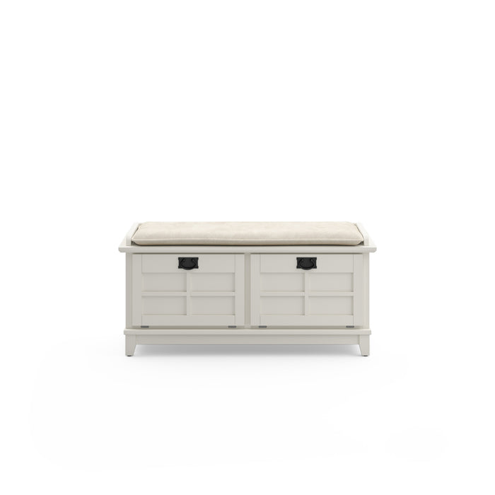 Arts & Crafts Off-White Storage Bench