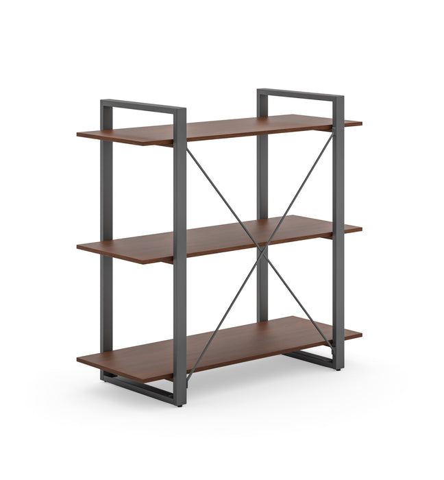 Merge Brown Three-Shelf Bookcase