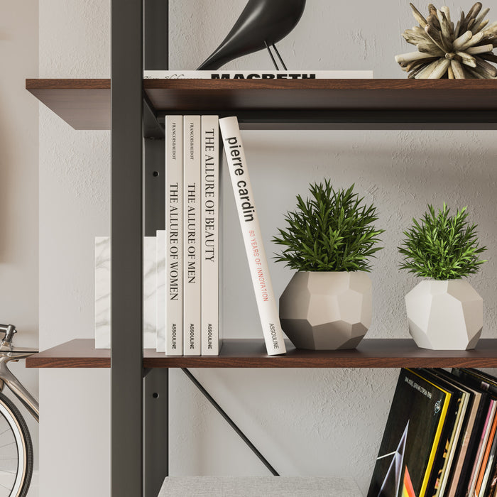 Merge Brown Five-Shelf Bookcase