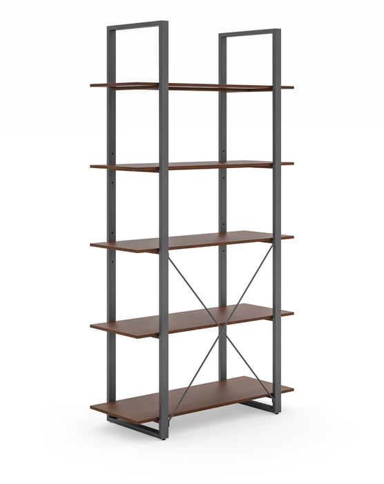 Merge Brown Five-Shelf Bookcase