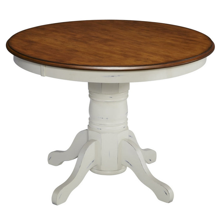 French Countryside Off-White Pedestal Dining Table