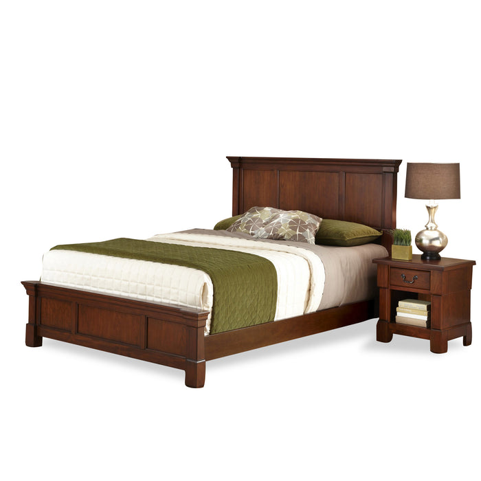 Aspen Brown Queen Bed and Nightstand