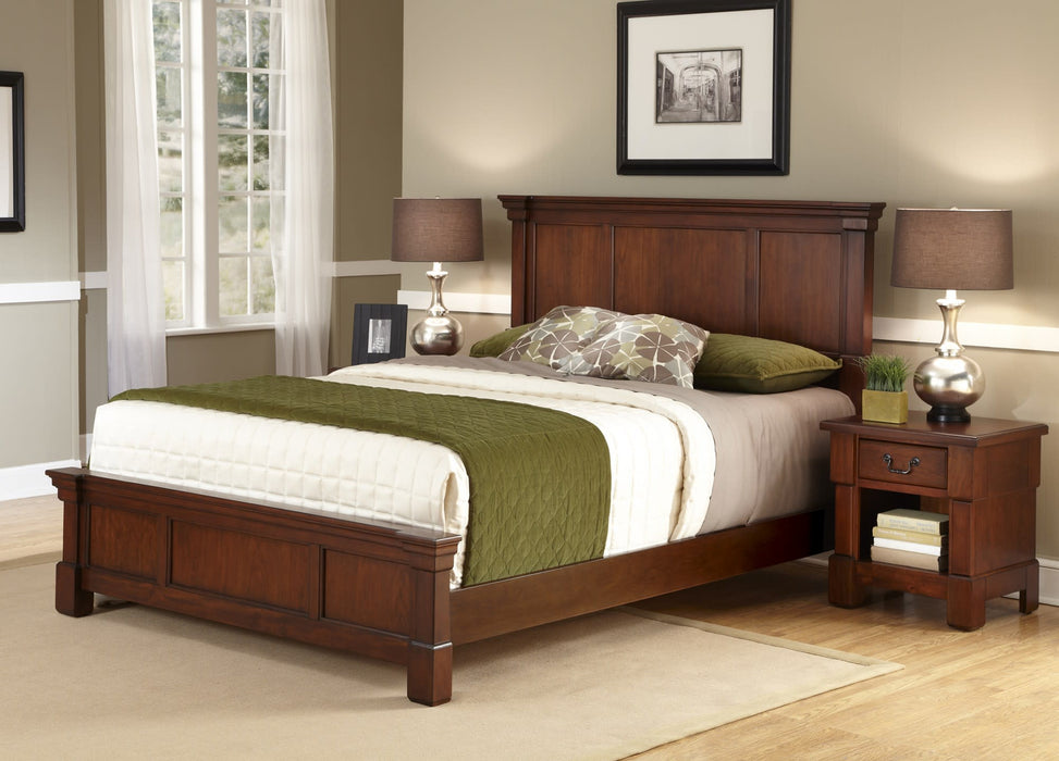 Aspen Brown Queen Bed and Nightstand