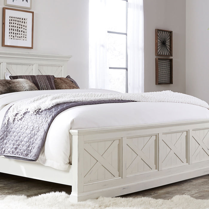 Seaside Lodge Off-White King Bed
