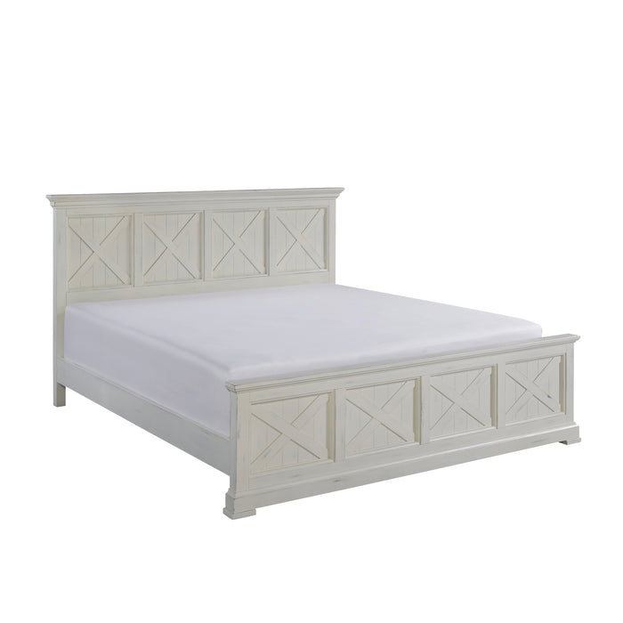 Seaside Lodge Off-White King Bed, Nightstand and Chest