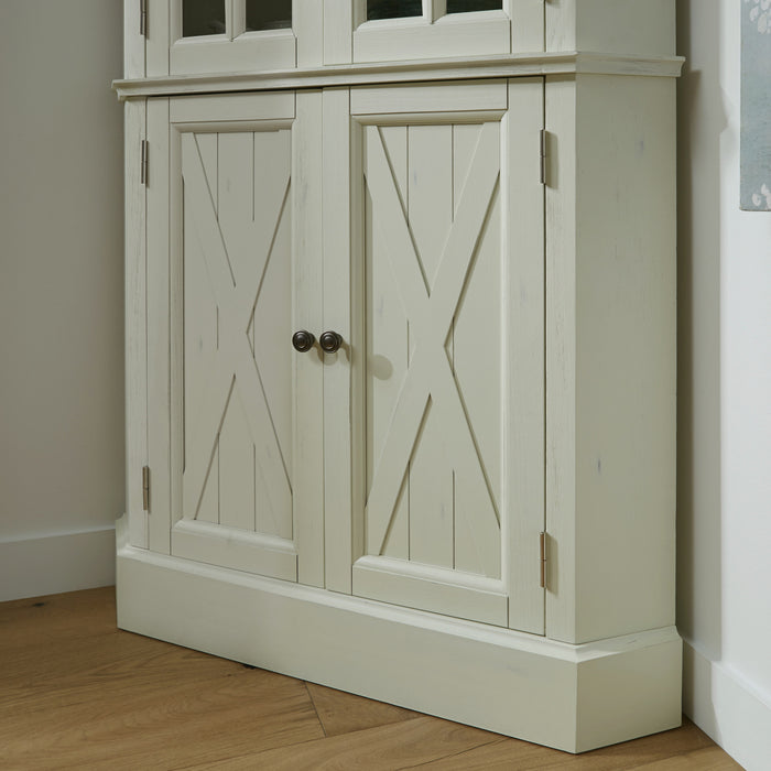 Seaside Lodge Off-White Corner China Cabinet