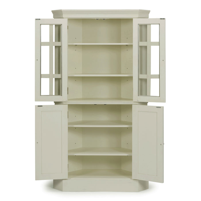 Seaside Lodge Off-White Corner China Cabinet