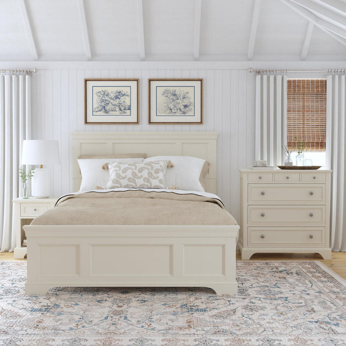 Naples Off-White Queen Bed, Nightstand and Chest