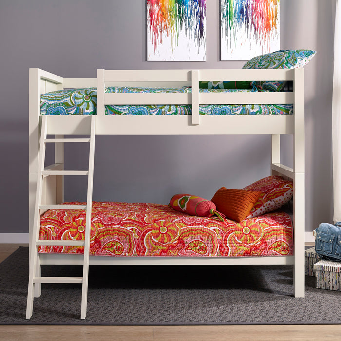 Naples Off-White Twin Over Twin Bunk Bed