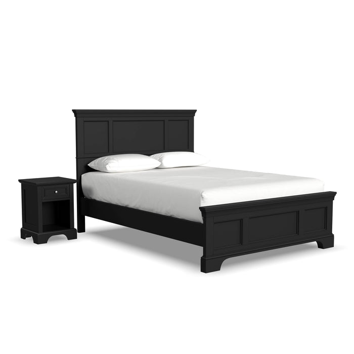 Bedford Black Queen Bed and Nightstand