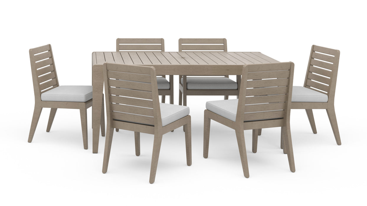 Sustain Gray Outdoor Dining Table and Six Chairs