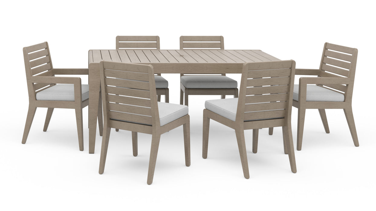 Sustain Gray Outdoor Dining Table and Six Chairs