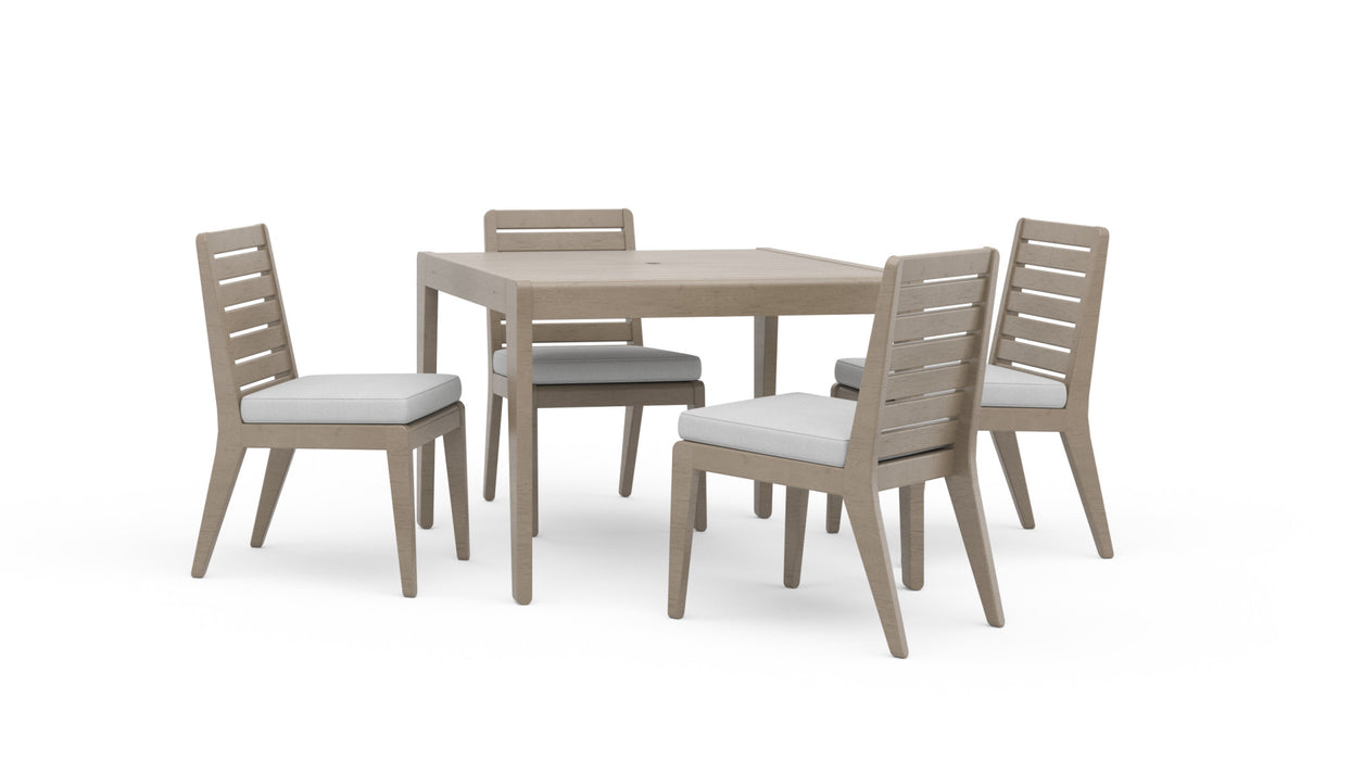 Sustain Gray Outdoor Dining Table and Four Chairs