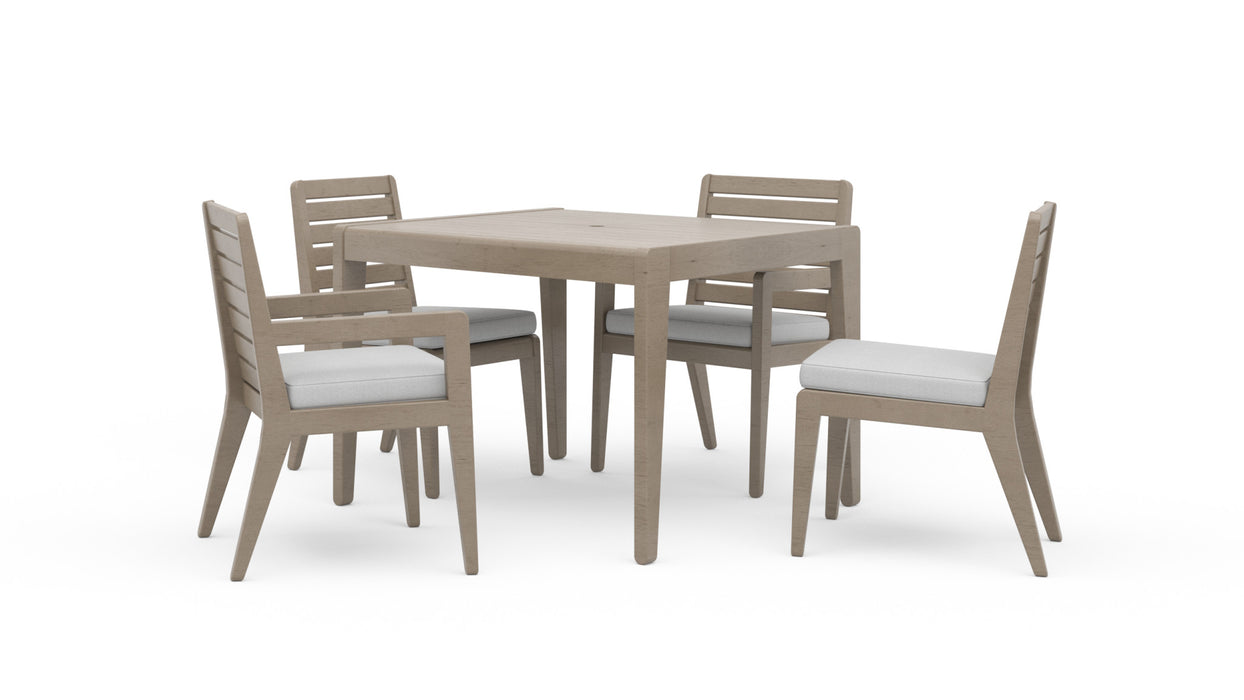 Sustain Gray Outdoor Dining Table and Four Chairs