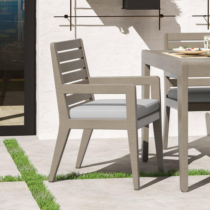 Sustain Gray Outdoor Dining Armchair Pair