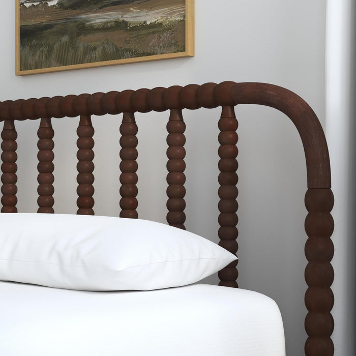 Spindle Brown Queen Bed and Two Nightstands