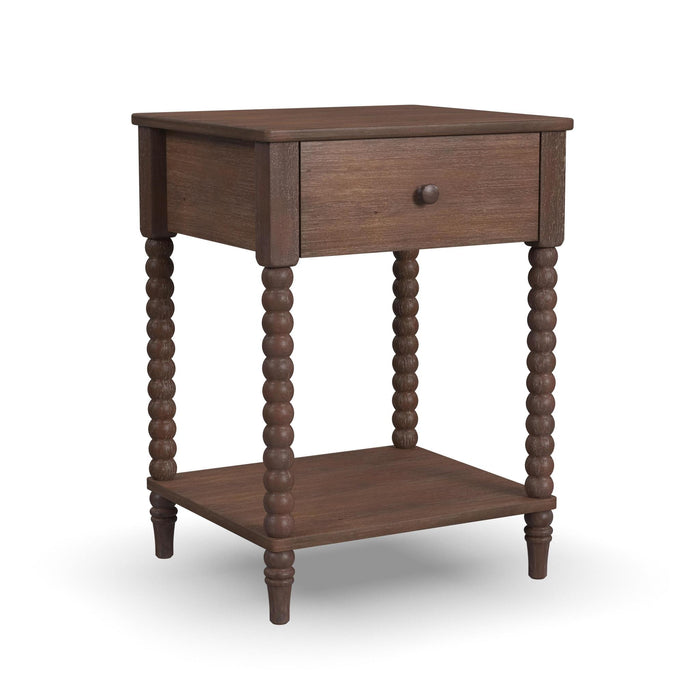 Spindle Brown Queen Bed and Two Nightstands