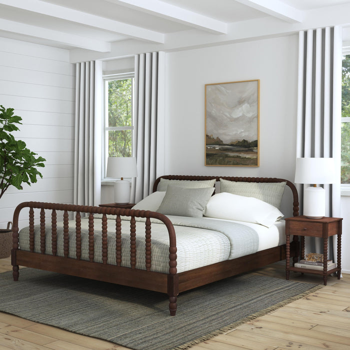 Spindle King Bed and Two Nightstands