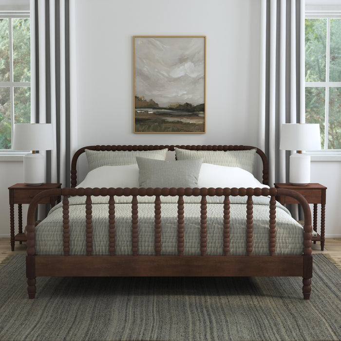 Spindle King Bed and Two Nightstands