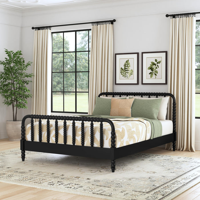 Spindle Black Queen Bed