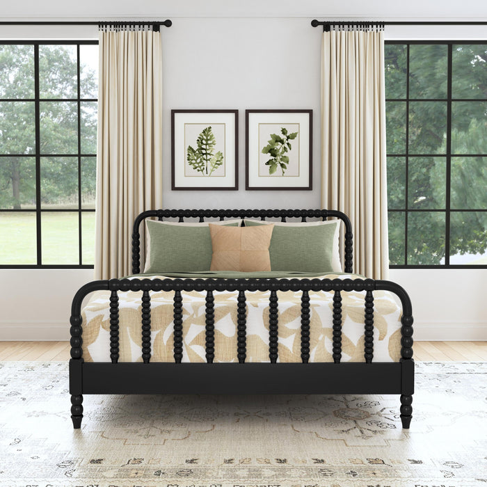 Spindle Black Queen Bed