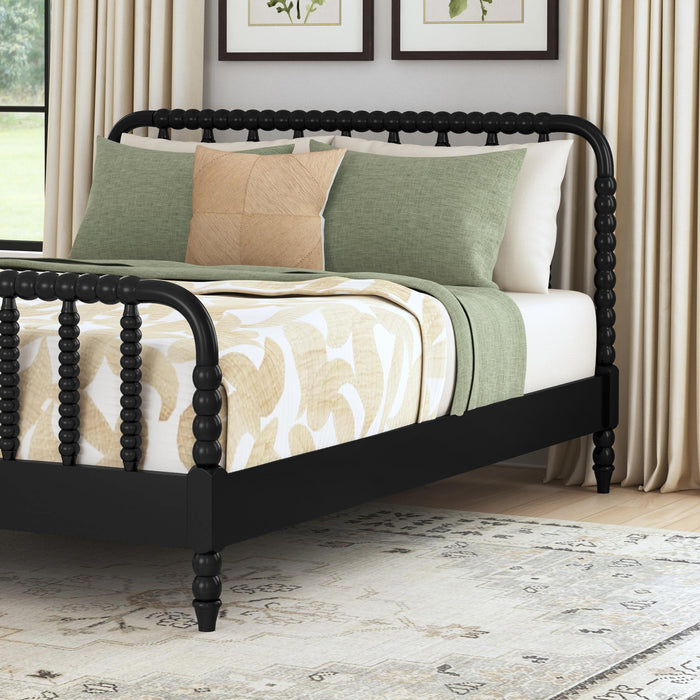 Spindle Black Queen Bed