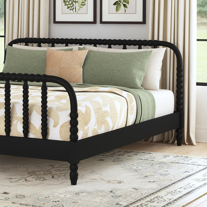 Spindle Black King Bed