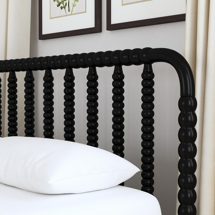 Spindle Black King Bed and Two Nightstands