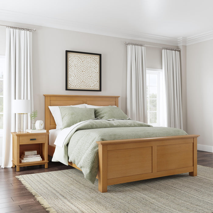 Oak Park Brown Queen Bed and Nightstand