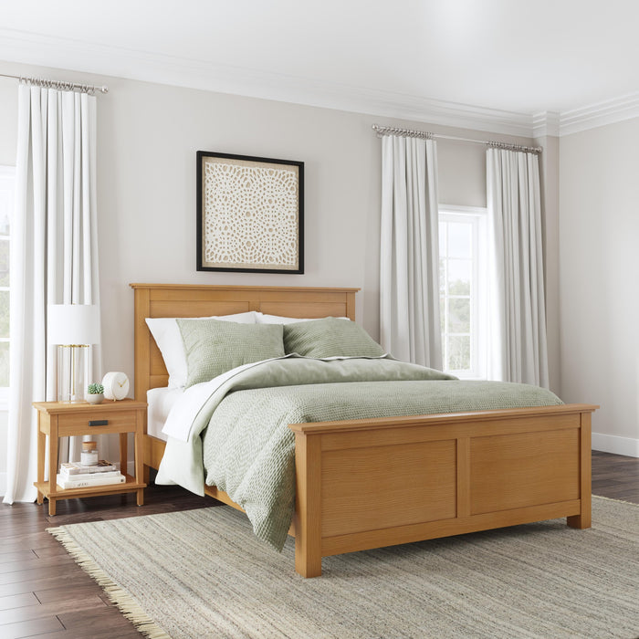 Oak Park Brown Queen Bed and Nightstand