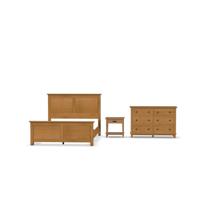 Oak Park Brown Queen Bed, Nightstand and Dresser