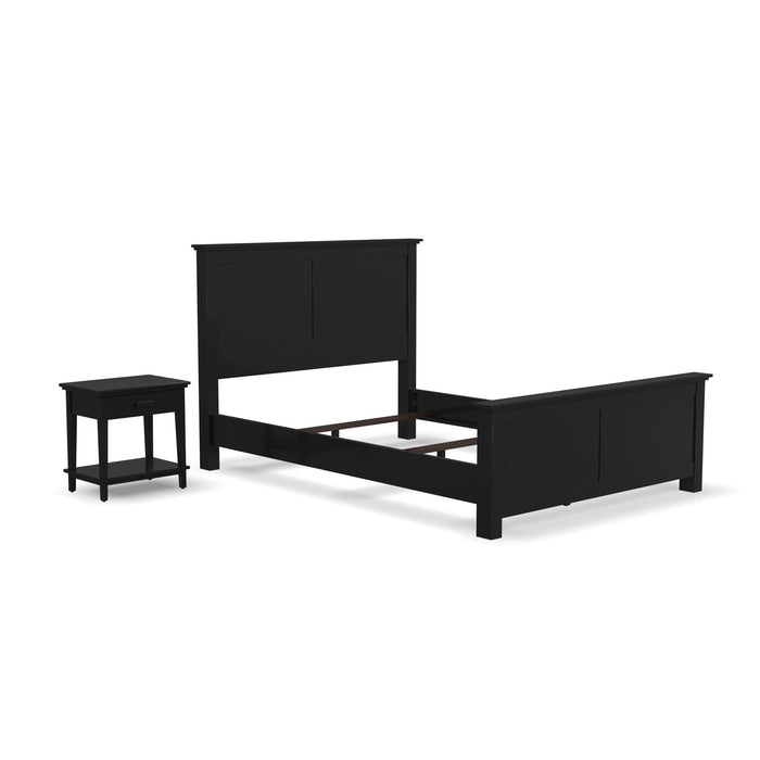 Oak Park Black Queen Bed and Nightstand